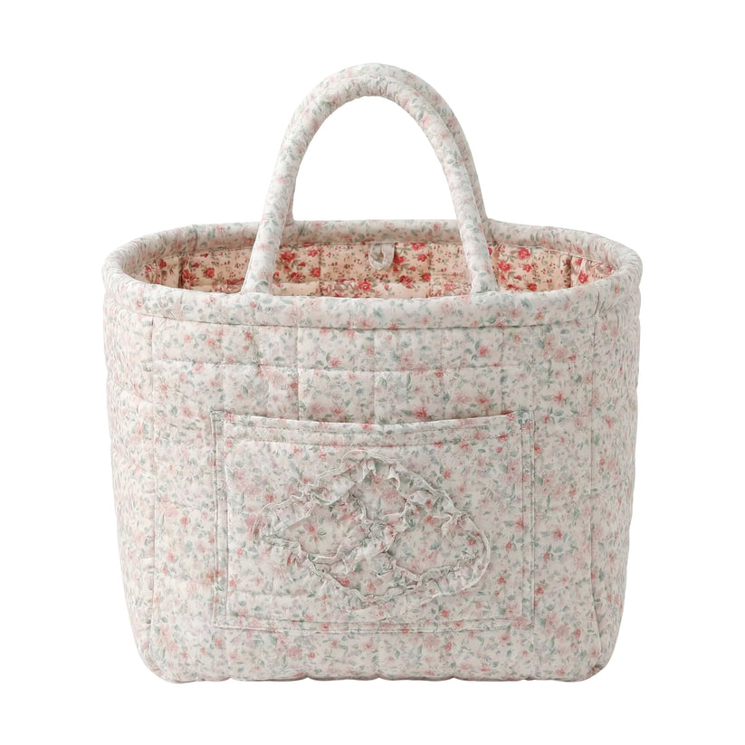 Quilty pink floral everything basket product view