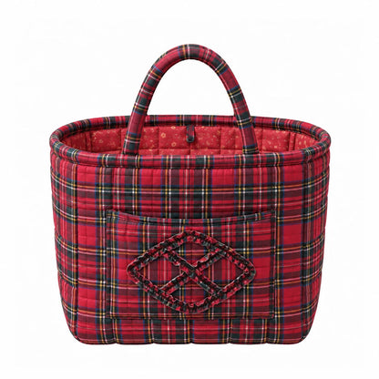 Quilty black gingham quilted storage basket